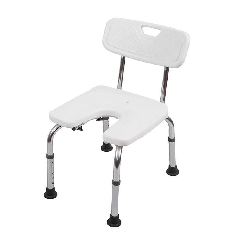 Lekárska perineálna sprchová stolička s chrbtom